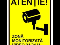 Semn pentru zona monitorizata video 24 din 24 ore